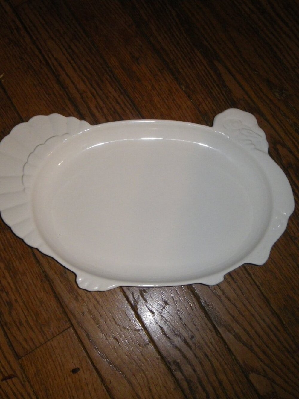 Vintage Large Ceramic Thanksgiving Turkey Shaped Serving Platter Adorable!